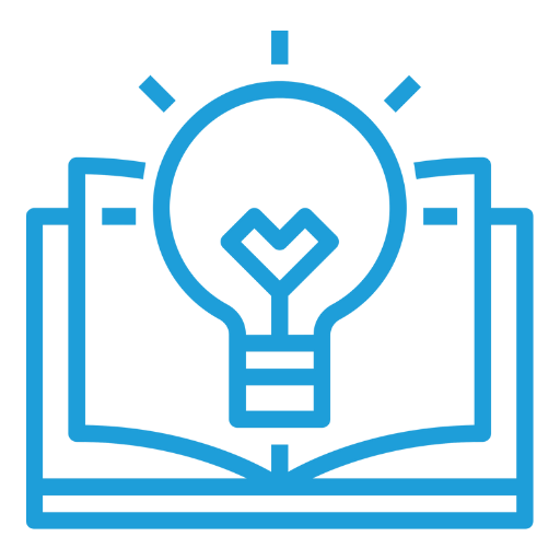 Illustration of a bright light bulb emerging from an open book, indicating creativity and education