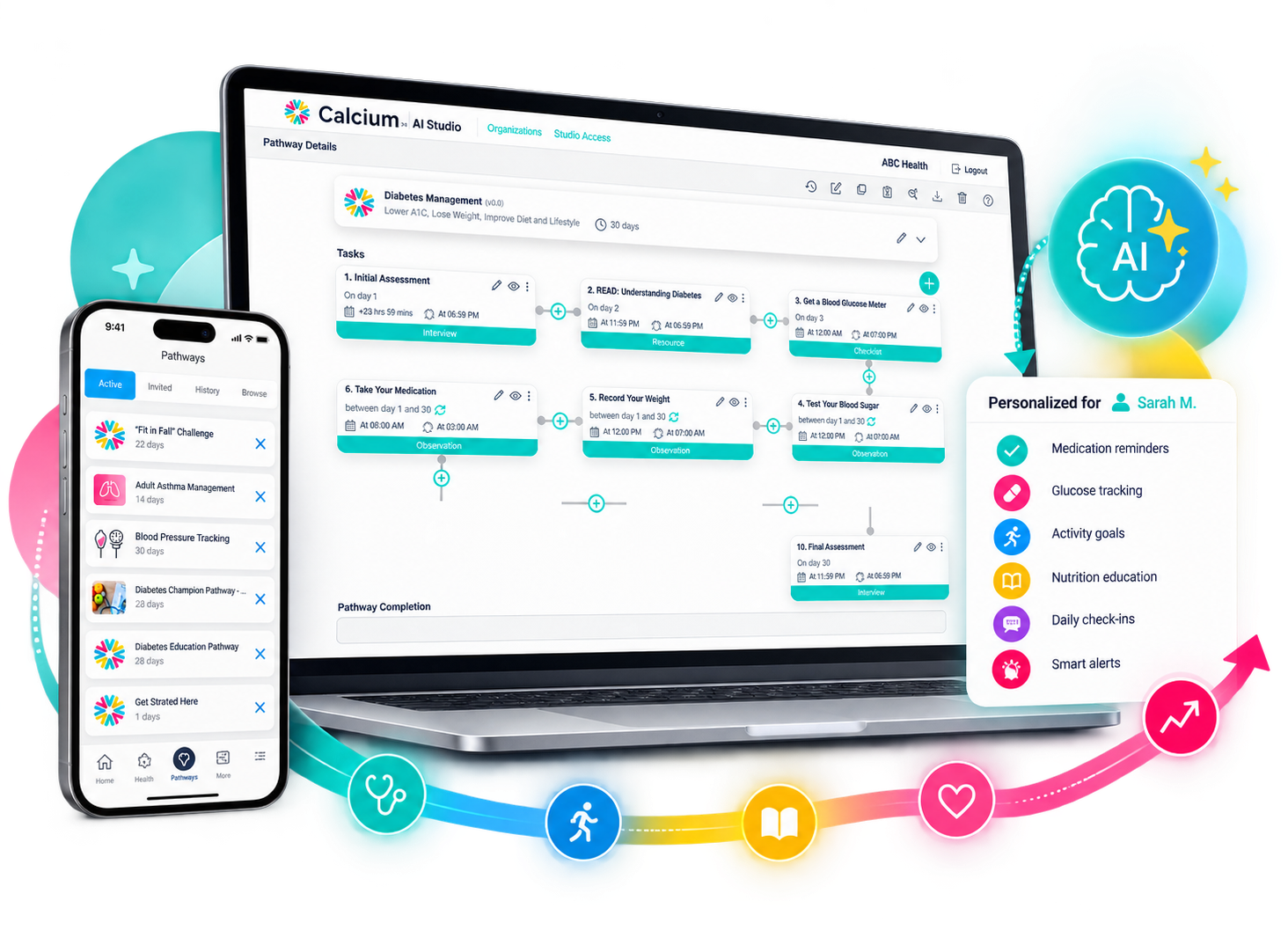 Calcium digital health platform - dashboard and app