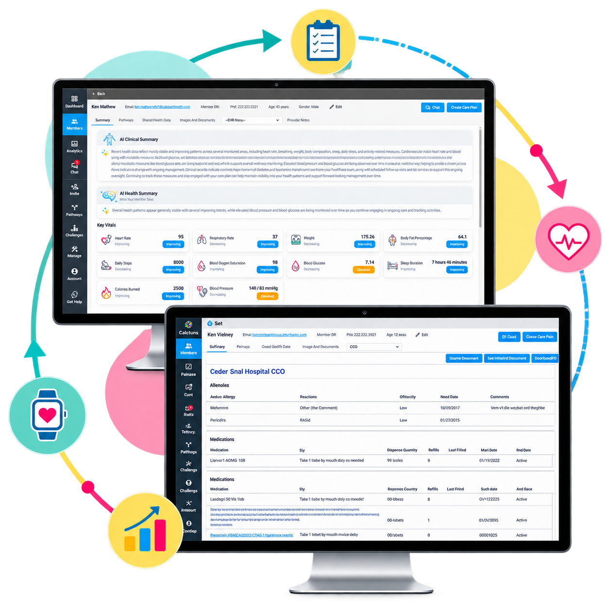 Calcium digital health platform - dashboard and app